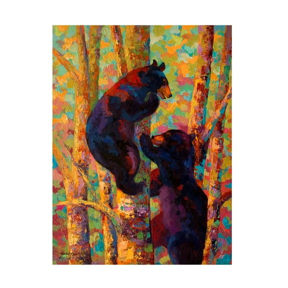 Trademark Fine Art Marion Rose Thoughtful Black Bear Canvas Wall Art - 14x19
