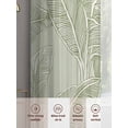 thumbnail image 7 of Summer Palm Leaf Semi Sheer Curtains 54 Inch Length 2 Panels Set, Green Tropical Bloom Silhouettes Sheer Kitchen Curtain Privacy Voile Window Curtain for Living Room Bedroom Rod Pocket Drapes, 7 of 7