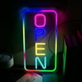 thumbnail image 3 of UPONRAY Colorful Open Neon Signs, 15.7"*8.8" Dimmable & USB-Powered LED Neon Light, Stylish Wall Decor for Restaurant, Store, Bar, Cafe, Club, 3 of 16