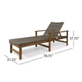 thumbnail image 7 of Camdyn Outdoor Rustic Acacia Wood Chaise Lounge with Wicker Seating, Natural and Gray, 7 of 7