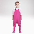 thumbnail image 2 of Children‘s Boys Girls Dinosaur Rainbow Printed Button Rain Jacket Hooded Windproof Raincoat, 2 of 5