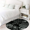 thumbnail image 5 of Black Area Rug 5X5, Geometric Carpet, Hand Tufted Rugs, Living room, Bedroom, Round Carpet, 5 of 5