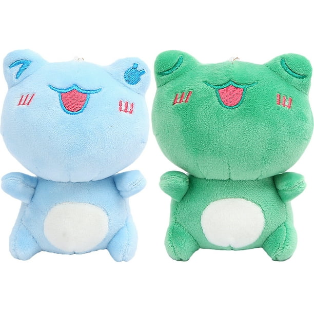 2 piezas Pequeños animales de peluche colgante de pelaje de pelaje de rana animal colgante de muñecas para bolsas de llavero
