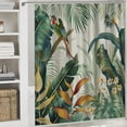 thumbnail image 6 of Orinice Tropical Green Plant Shower Curtain Rainforest Botanical Banana Monstera Leaf Palm Tree Hummingbird Birds Summer Natural Landscape Bathroom Polyester Fabric Curtain Set  69x72, 6 of 7