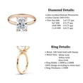 thumbnail image 6 of Cora Jewellery 3.5CT Radiant Moissanite Engagement Ring for Women, Solitaire Hidden Halo Ring, 10K Rose Gold, 6 of 7
