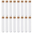 thumbnail image 1 of 16 Piezas Tubo de Ensayo de Plástico 30ml Tubo de Ensayo de Gragea de Boda Transparente con Tapón de Corcho para Dulces, Especias, Plantas, Laboratorio 150 x 20mm, 1 of 5