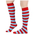 thumbnail image 1 of BYHONG Socks for Women Ladies Striped Calf Socks Christmas Socks Ladies and Knee Socks Striped Socks Socks Performance Socks Running Socks Womens Blue One Size, 1 of 4