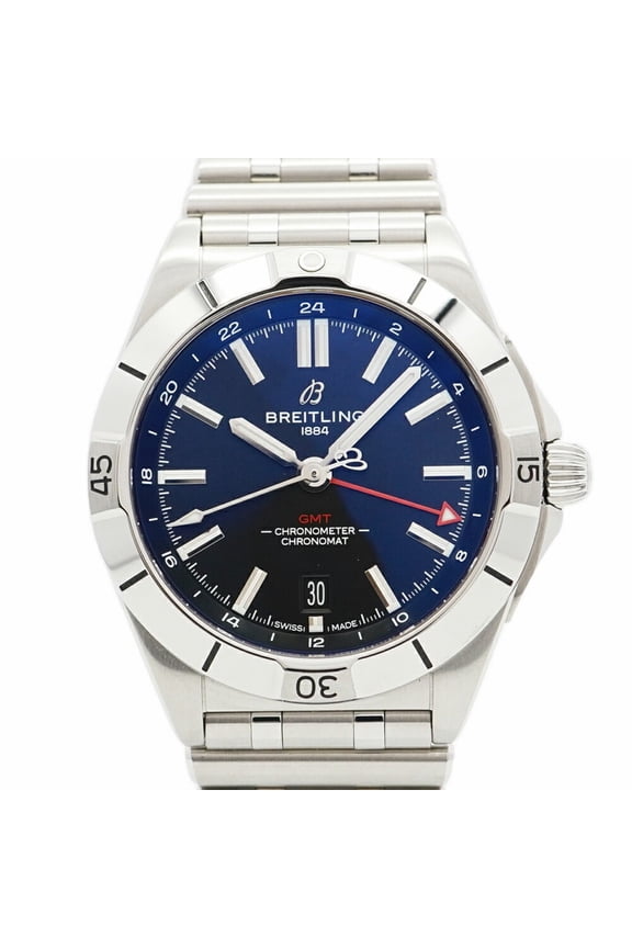 Pre-Owned Breitling Chronomat GMT A32398 Men's Black Dial Watch