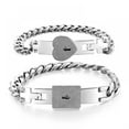thumbnail image 4 of Couple Bracelet Lock Bracelet Key Bracelet Concentric Interlock Key Bracelet Unisex Bracelet Jewelry Set Valentine's Day Birthday, Wedding, Anniversary Gift,3 Set, 4 of 7