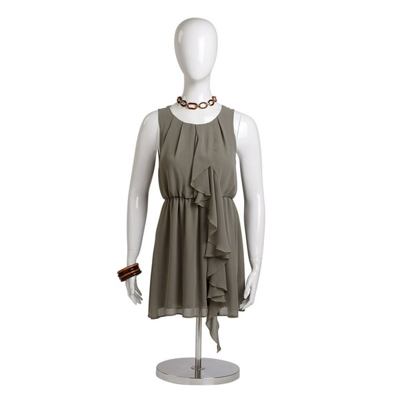 SSWBasics Female Glossy White ½ Body Mannequin with Base - 54"H - Female Mannequin Torso