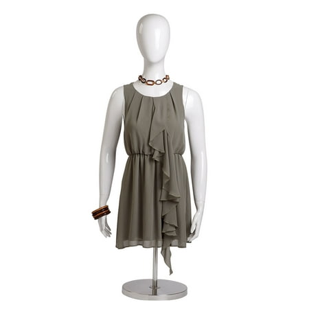 SSWBasics Female Glossy White ½ Body Mannequin with Base - 54"H - Female Mannequin Torso