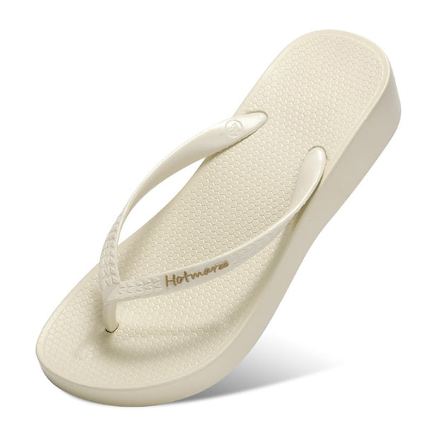 Sandalias de playa Flip Flip Flip No Slip grueso Sole para la piscina de playa (40) Beige