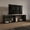 Black#2, variant on Entertainment Centers, Adel 51" Wide Tv Stand with One Door Cabinet , Four Open Shelves, Cable Management, Living Room, Tv Room Black, Black TV Stands With Storage,Mdf Small TV Stands