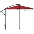 thumbnail image 2 of Costway 10' Hanging Umbrella Patio Sun Shade Offset Outdoor Market W/t Cross Base Burgundy, 2 of 10