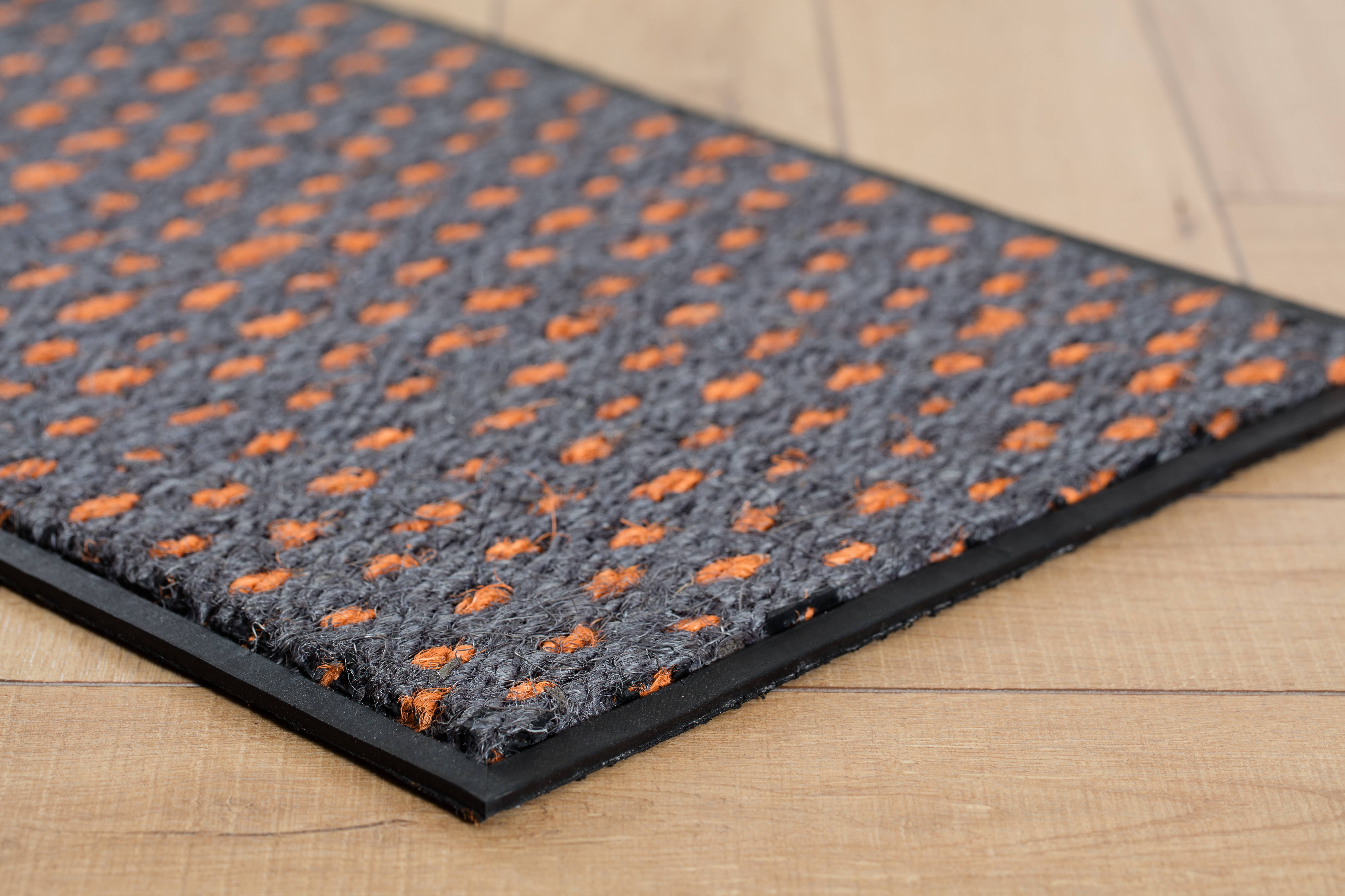 Natural & Recycled Rubber Boot Tray with Gray & Orange Coir Insert