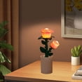 thumbnail image 1 of Lámpara de escritorio con forma de flor, bloques de construcción, lámpara de flores, adorno de escritorio, luz ambiental para armario de guardería, Rosa, 1 of 7