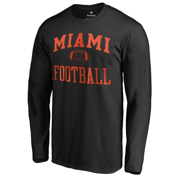 Men's Black Miami Hurricanes First Sprint Long Sleeve T-Shirt