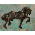 thumbnail image 2 of Wiley, Marta 32x26 Black Ornate Wood Framed with Double Matting Museum Art Print Titled - Fibonaccihorse green horse II, 2 of 4