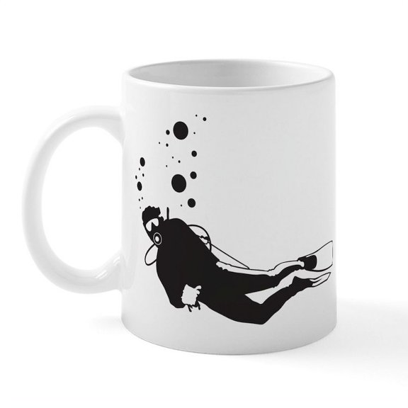 CafePress - Scuba Diving Mug - 11 oz Ceramic Mug - Novelty Coffee Tea Cup
