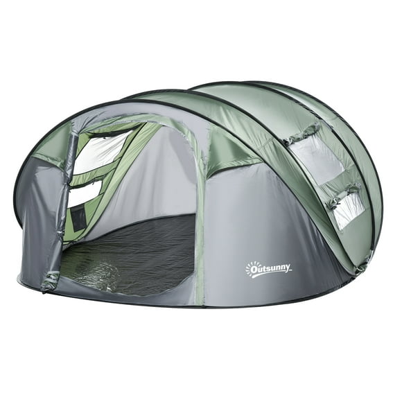 Outsunny Tente de Camping pour 5 Personnes Tente Automatique avec Porte de Sac de Transport