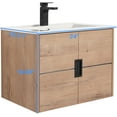 thumbnail image 5 of Blossom 24" Bathroom Vanity with Sink, Wall-Mount Ceramic Basin, Classic Oak Finish, Soft-Close Doors, 5 of 8