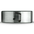 thumbnail image 2 of Tungsten Beam Note Music Band Ring 8mm Men Women Comfort Fit Brushed Gray Flat Cut Black Polished, 2 of 4