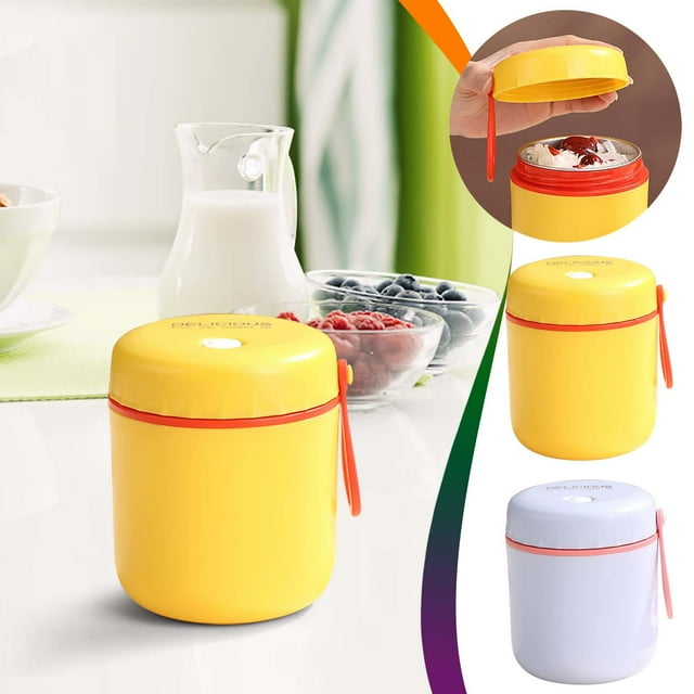Fiudx Vaso Térmico de Acero Inoxidable 304, Apto para Uso Alimentario, Capacidad de 500 Ml, Tapa Hermética, Incluye Cuchara, Ideal para Uso Doméstico y Escolar, Recipiente Versátil para El Desayuno,