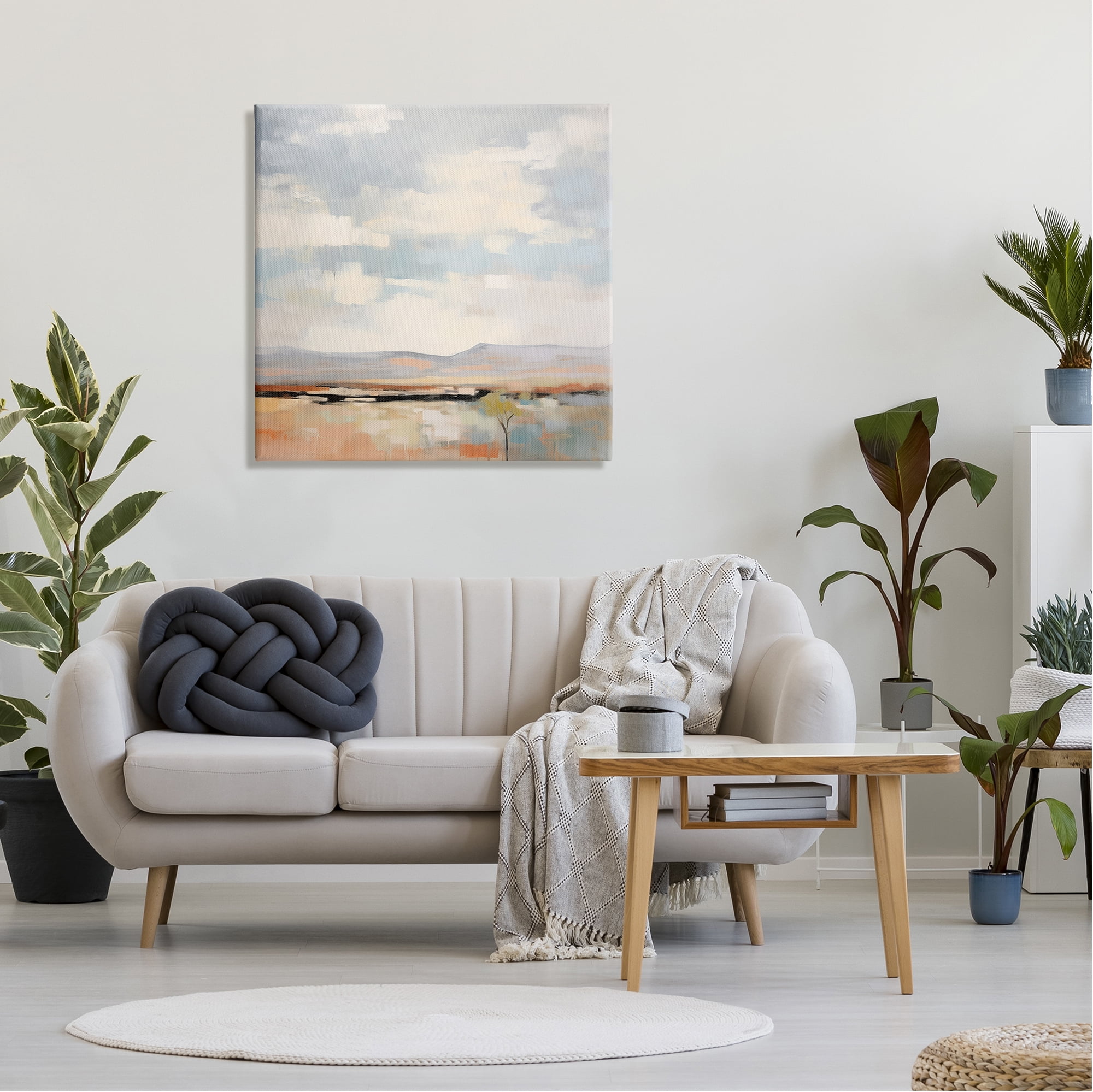 Stupell Industries Modern Desert Painting Landscape Painting Gallery Wrapped Canvas Art Print Wall Art, 30 x 30