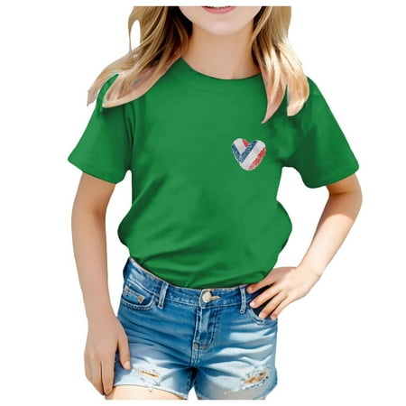

Summer Kid Baby Girl Clearance Print Shirt Kindergarten Shirts For Girls Kids Back To School T Shirt Children School Tee 10-11 Years
