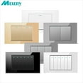 thumbnail image 2 of Melery 4gang 4x2 Light Switch Wall Switch USA Tempered Glass Panel Rectangular Gray, 2 of 7
