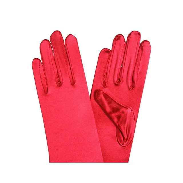 Gravity Threads Satin Opera Gloves Above the Elbow 14.7 inches Red
