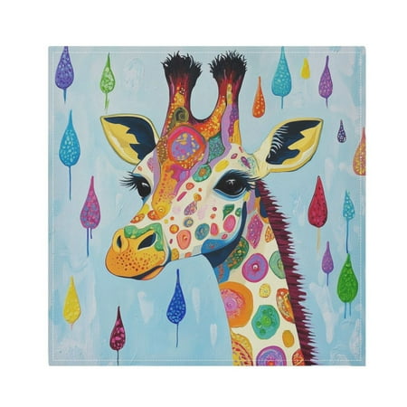 

Napkin Satin Napkin 20*20Inchx6 Kitchen Towel Dinner Plate Towel Decorative Towel Napkin Tea Towel Suitable For Kitchen Table Colorful Cool Giraffe
