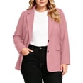 thumbnail image 2 of yillto Plus Size Womens Blazer Jacket Casual Work Office Long Sleeve Button Front Cardigan Suit Jackets, 2 of 7