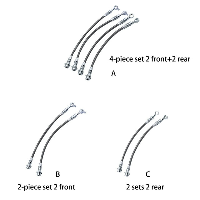 Braided Brake Line Hose Set Accessory Professional Modified Part Stainless Steel Car Braking Hoses Controlling Lines Accessories Type 3