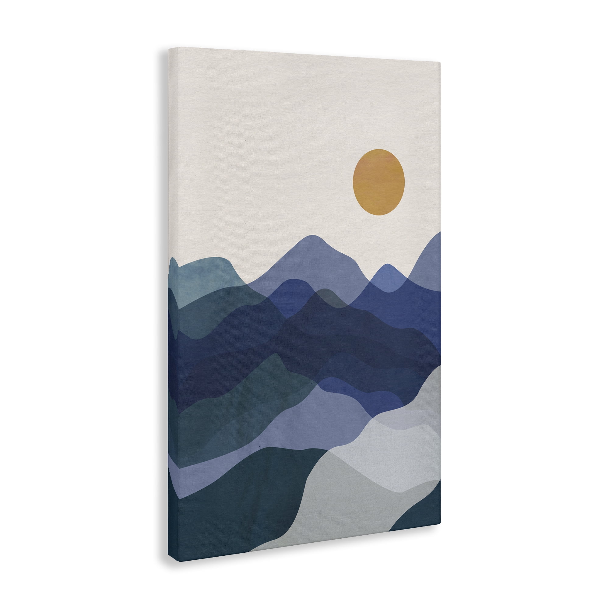 Stupell Industries Blue Layered Mountains Landscape & Nature Painting Wrapped Canvas Art Print Wall Art, 30 x 45