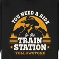 thumbnail image 3 of Yellowstone - You Need A Ride To The Train Station - Men's Crew Neck Fleece Pullover, 3 of 6