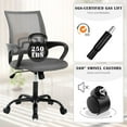 thumbnail image 4 of YRLLENSDAN Mesh Ergonomic Office Chair with Breathable Backrest and Lumbar Support Adjustable Desk Chair with Wheels Computer Chairs with Armrest for Adults, Grey, 4 of 7