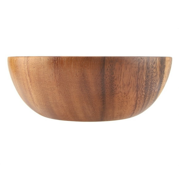 Saladier en Bois Bol de Service en Bois d'acacia Bol à Fruits Légumes Saladier pour Salade Soupe Riz Fait à la Main Bol en Bois Ustensiles de Cuisine(20 * 7cm)