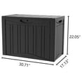 thumbnail image 4 of 50 Gallon Plus Outdoor Storage Box, Waterproof Resin for Patio, Pool, and Garden, Lockable Bin for Cushions, Tools, and Accessories, UV-Resistant, Black, 4 of 9