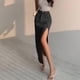thumbnail image 2 of Falda vaquera de corte A y cintura alta para mujer - Abertura lateral, estilo informal - Versátil para vacaciones/desplazamientos - S-XXXL, 2 of 4