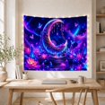 thumbnail image 5 of Floral Garden Ornate with Crescent Moon Composed Glowing, Mystical Fantasy for Space Lovers, Galaxy Room Decor, Mother'S Day Gift, Tapestry Wall Hanging for Bedroom and Dorm, 5 of 7