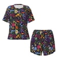 thumbnail image 4 of Naloa Flowers And Birds Women's Short-Sleeved Pajama Set, Loungewear, Summer pajamas, Breathable Cozy - XX-Large, 4 of 9