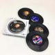 thumbnail image 3 of 4 Pcs Glass Desk Mat Record Coasters For Drinks Music Coaster Mat Heat Resistant Coasters, 3 of 3