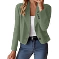 thumbnail image 2 of Women's Fashion Long Sleeve Open Front Business Casual Cardigan Jacket Green M, 2 of 5