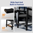 thumbnail image 5 of ZEKOO 3PCs Tall Adirondack Chairs, Weather Resistant HIPS Balcony Chairs with Connecting Tray and Umbrella Hole-Black, 5 of 5