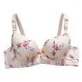 thumbnail image 2 of ALLLIST Lift Womens Underwear Wirefree Push up Plunge Beige Floral Comfort Bralette Bras for Ladies Size 40, 2 of 3
