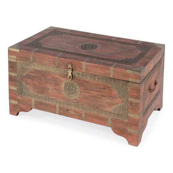 Butler Specialty Company Nador Wood Storage Trunk Coffee Table in Pink