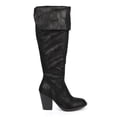 thumbnail image 2 of Soda Elsa DC78 Women Suede Fold Over Knee High Chunky Heel Riding Boot, 2 of 5