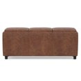 thumbnail image 3 of Avalon 42 inch Wide Contemporary Storage Ottoman in Distressed Saddle Brown Vegan Leather, 3 of 17