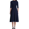 thumbnail image 2 of Vedolay Dress For Women Womens Deep V Neck Bodycon Mini Dress Long Sleeve Ruched Wrap Club Party Dresses,Dark Blue XXL, 2 of 5